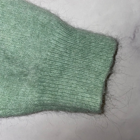 Zara Alpaca Wool Blend Sweater Green Mint Size L - Picture 5 of 11